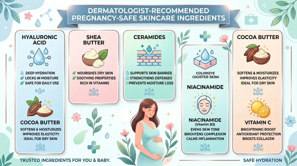 Pregnancy Safe Ingredients That Dermatologists Commonly Recommend