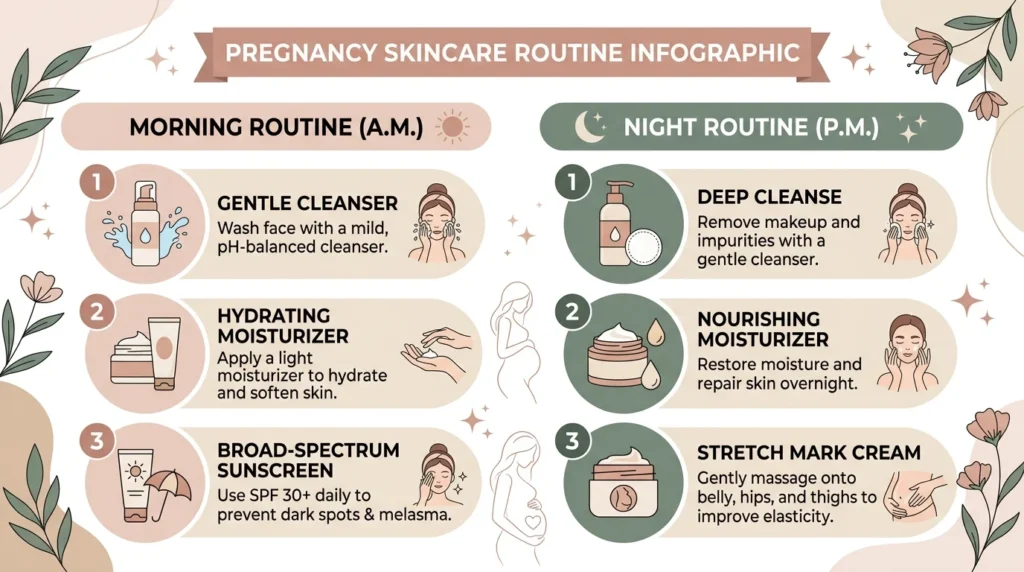 Simple Pregnancy Skincare Routine for Sensitive Skin