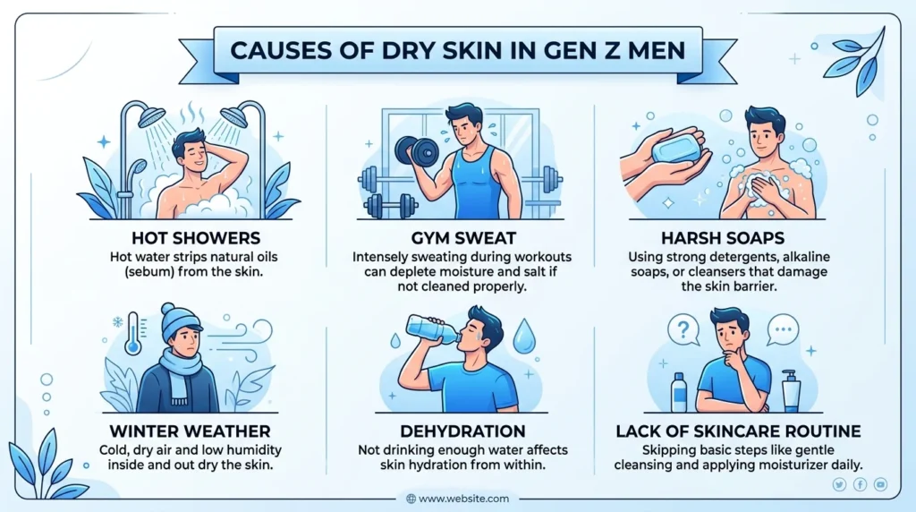 Why Dry Skin Is So Common in Gen Z Men